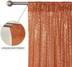 Orange Sequin Backdrop Curtain 4 Panels 2FTx8FT Glitter Orange Background Drapes Sparkle Photography Backdrop, alternate view