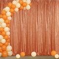 Orange Sequin Backdrop Curtain 4FTx8FT Glitter Orange Background Drapes Sparkle Photography Backdrop for Party