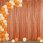 Orange Sequin Backdrop Curtain 4FTx8FT Glitter Orange Background Drapes Sparkle Photography Backdrop for Party