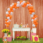 Orange Sequin Backdrop Curtain 4FTx8FT Glitter Orange Background Drapes Sparkle Photography Backdrop for Party, alternate