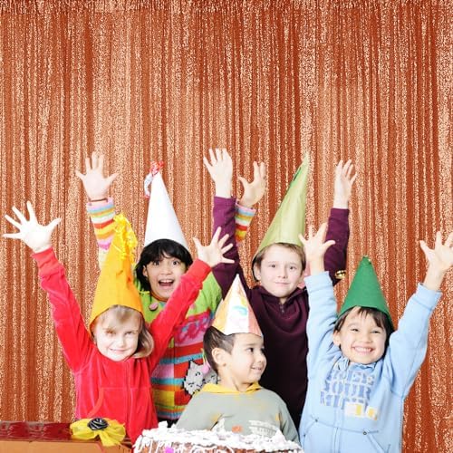 Orange Sequin Backdrop Curtain 4FTx8FT Glitter Orange Background Drapes Sparkle Photography Backdrop for Party, alternate