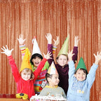 Orange Sequin Backdrop Curtain 6 Panels 2FTx8FT Glitter Orange Background Drapes Sparkle Photography Backdrop, alternate view