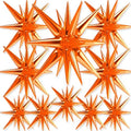 Orange Star Spike Balloons 10pcs Explosion Foil Mylar Balloons in 10 PCS - 42&27&22 Inch in Orange