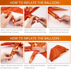 Orange Star Spike Balloons 10pcs Explosion Foil Mylar Balloons in 10 PCS - 42&27&22 Inch in Orange, alternate view 6