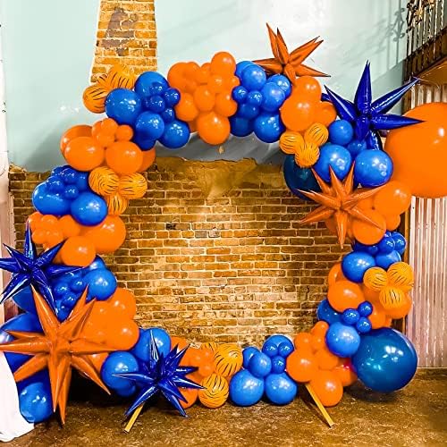 Orange Star Spike Balloons 6pcs Explosion Foil Mylar Balloons in 6 PCS - 27&22 Inch in Orange, alternate view 2