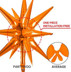Orange Star Spike Balloons 6pcs Explosion Foil Mylar Balloons in 6 PCS - 27&22 Inch in Orange, alternate view 4