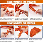 Orange Star Spike Balloons 6pcs Explosion Foil Mylar Balloons in 6 PCS - 27&22 Inch in Orange, alternate view 6
