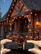 Orange String Lights, 25Ft G40 Outdoor Decorations Lights with 27 LED Shatterproof Orange Globe Bulbs, Hanging, alternate
