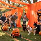 Orange Wedding Arch Draping Fabric 29in x 18Ft 6 Panels Sheer Chiffon Curtain Drapes Extra Long for Outdoor, alternate view 4