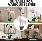Orchids Artificial Flowers Real Touch Fake Flowers in Ceramic Pot 20" Pink Faux Orchid Plant Lifelike Silk, alternate view 5