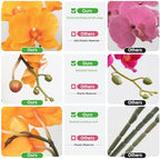 Orchids Artificial Flowers Realistic Fake Flowers in Ceramic Pot 20" Orange Lifelike Faux Floral Arrangement, alternate view