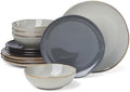 Organic Shades Gray Stoneware 12-Piece Dinnerware Set for 4 in Gray