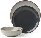 Organic Shades Gray Stoneware 12-Piece Dinnerware Set for 4 in Gray, alternate view 6