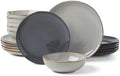 Organic Shades Gray Stoneware 18-Piece Dinnerware Set for 6 in Gray