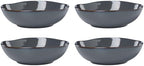 Organic Shades Gray Stoneware Pasta Bowl Set for 4, 34.5oz in 4 Count in Gray
