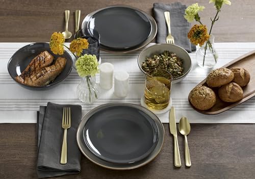 Organic Shades Gray Stoneware Pasta Bowl Set for 4, 34.5oz in 4 Count in Gray, alternate view 4