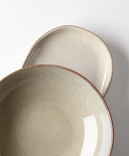 Organic Shades Oatmeal Stoneware 2-Piece Serving Platter Set in 1 Count in Oatmeal, alternate view 7