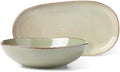 Organic Shades Sage Green Stoneware 2-Piece Serving Platter Set in 1 Count in Green