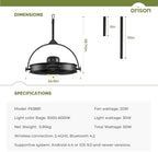 Orison 24.8'' Waterproof Outdoor Ceiling Fan, 6 Speed Ceiling Mounted Plug-In Cord Garage Fan with Remote&APP, alternate view