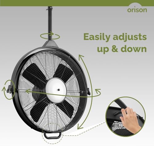 Orison 24.8'' Waterproof Outdoor Ceiling Fan, 6 Speed Ceiling Mounted Plug-In Cord Garage Fan with Remote&APP, alternate view