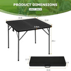 Outdoor 34" Folding Card Table Plastic Table Portable Square Height Dining Table Perfect for Picnics, Parties, alternate view