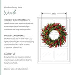 Outdoor Berry Burst Christmas Wreath - 28" Delightfully Festive Front Door Wreath with Red Pepperberries &, alternate view 3