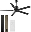 Outdoor Ceiling Fan No Light, 42 Inch Black Modern Ceiling Fan Without Light, Dual Finish 5 Blades,6 Speed
