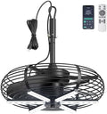 Outdoor Ceiling Fans with Lights, 20'' Hanging Fan, Plug and Play in Black