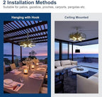 Outdoor Ceiling Fans with Lights, 20'' Hanging Fan, Plug and Play in Black, alternate view 4