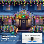Outdoor Christmas Decorations Lights 13.8ft 200 LED Christmas Lights with 11 Stars, Dimmable Curtain Fairy Light, alternate