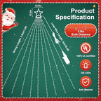 Outdoor Christmas Decorations Star Lights, 320 LED Hanging Twinkle Fairy String Lights Outside Tree Decoration, alternate