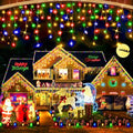 Outdoor Christmas Lights, 400LED Ice Lights 33FT LED Fairy String Lights with 8 Modes and 75 Drops for Eaves