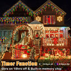 Outdoor Christmas Lights, 400LED Ice Lights 33FT LED Fairy String Lights with 8 Modes and 75 Drops for Eaves, alternate view