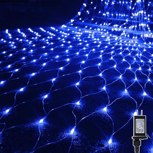Outdoor Christmas Net Lights, 12FT x 5FT 360 LED Mesh String Light with 8 Lighting Modes, Connectable Waterproof