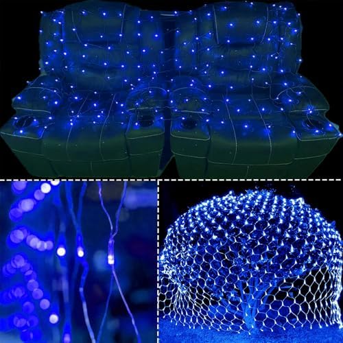 Outdoor Christmas Net Lights, 12FT x 5FT 360 LED Mesh String Light with 8 Lighting Modes, Connectable Waterproof, alternate