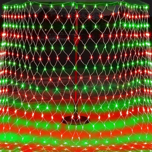 Outdoor Christmas Net Lights, 12FT x 5FT 360 LED Mesh String Light with 8 Lighting Mode, Connectable Waterproof, alternate