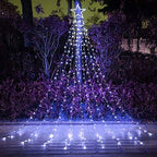 Outdoor Christmas Star Lights 320 LED Waterfall Christmas Tree Lights 8 Lighting Modes Outdoor Christmas