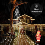 Outdoor Christmas Star Lights 320 LED Waterfall Christmas Tree Lights 8 Lighting Modes Outdoor Christmas, alternate view 2