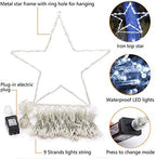 Outdoor Christmas Star Lights 320 LED Waterfall Christmas Tree Lights 8 Lighting Modes Outdoor Christmas, alternate view 5