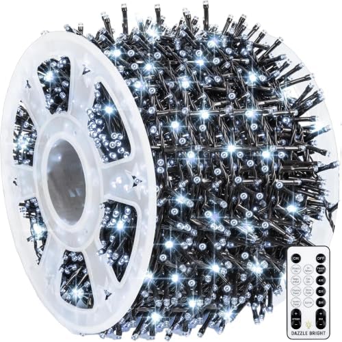 Outdoor Christmas String Lights, 1000 LED 328 FT Plug in Fairy Light with Remote Control 8 Modes & Timer