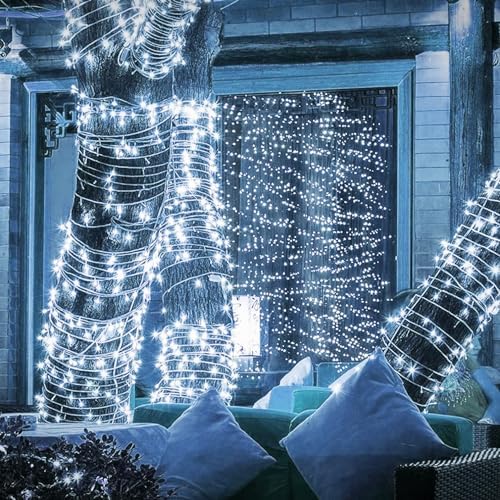 Outdoor Christmas String Lights, 1000 LED 328 FT Plug in Fairy Light with Remote Control 8 Modes & Timer, alternate view 5