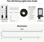 Outdoor Christmas String Lights, 1000 LED 328 FT Plug in Fairy Light with Remote Control 8 Modes & Timer, alternate view 2