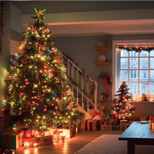 Outdoor Christmas String Lights, 1000 LED 328 FT Plug in Fairy Light with Remote Control 8 Modes & Timer, alternate view 5