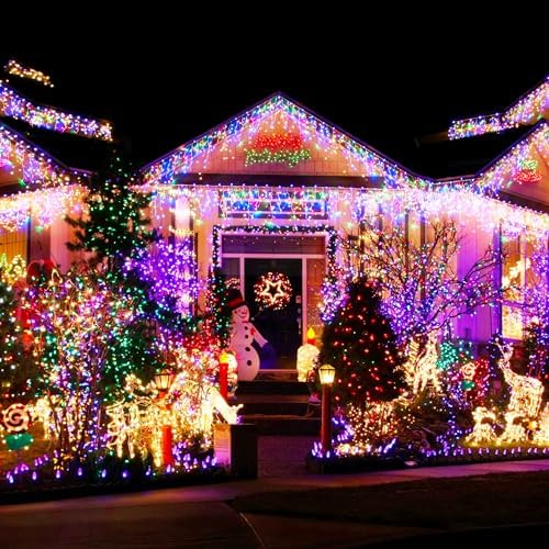 Outdoor Christmas String Lights, 1000 LED 328 FT Plug in Fairy Light with Remote Control 8 Modes & Timer, alternate view 6