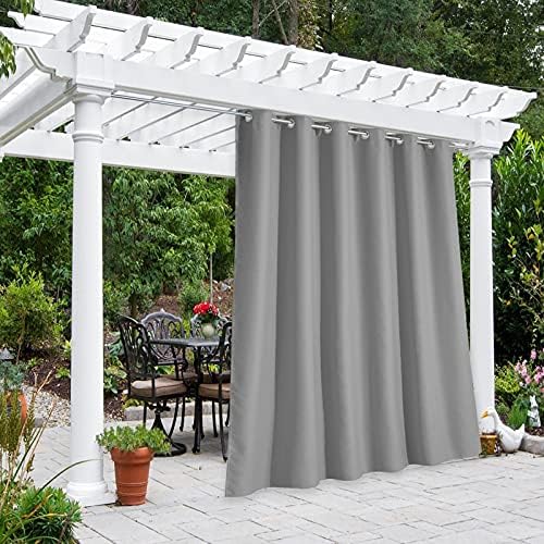 Outdoor Curtain for Patio Waterproof 108" Length Public Divider, Rust-Proof Grommet Blackout Thermal Insulated