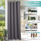 Outdoor Curtain for Patio Waterproof Extra Wide 100", Blackout Vertical Blinds Thermal Insulated Stainless Steer, alternate