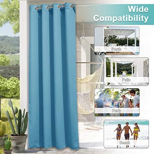 Outdoor Curtain for Patio Waterproof Extra Wide 100 in, Sun Blocking Vertical Blinds Thermal Insulated Stainless, alternate
