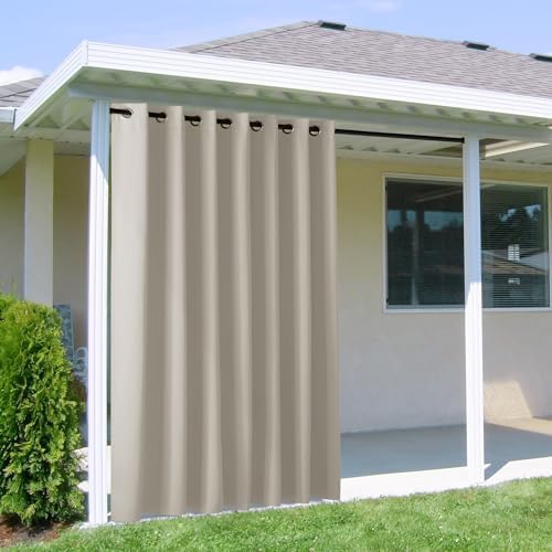 Outdoor Curtain for Patio Waterproof Extra Wide 100 in, Sun Blocking Vertical Blinds Thermal Insulated Stainless