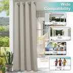 Outdoor Curtain for Patio Waterproof Extra Wide 100 in, Sun Blocking Vertical Blinds Thermal Insulated Stainless, alternate