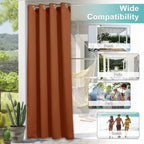 Outdoor Curtain for Patio Waterproof, Rustproof Grommet Thermal Insulated Extra Wide Blackout Privacy Indoor, alternate view